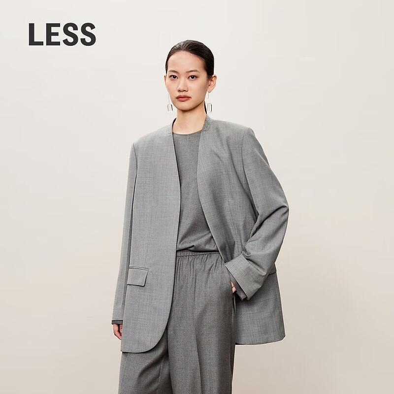 LESS 2024 Autumn Loose Fit Long Wool Blend Blazer