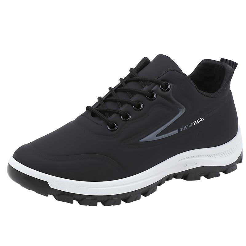 

Sports Korean version versatile casual trend running student shoes leather surface waterproof dad shoes 39 чорний колір сірий