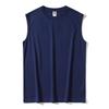 Men's 220g Pure Cotton Sleeveless Japanese T-Shirt with Print - Trendy Solid Color Vest