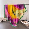 Peacock Beautiful Satin Imitation Silk Printing Large Square Scarf Silk Scarf Shawl Headscarf Neck Protection Scarf
