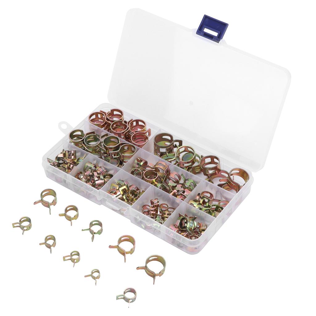 100PCS Spring Band Fuel Line Hose Clip Zinc PlatingColoring 6 7 8 9 10 11 12 14 15 17mm