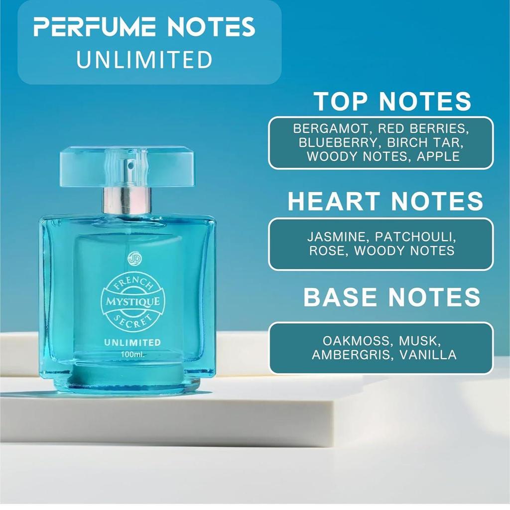 Mystique Unlimited Perfume For Men & Women - 100ml | French Secret | Long Lasting Fragrance