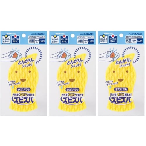 

[Limited Edition] [Value Pack of 3] Zubizuba Acrylic Sponge (Pointed x 3) - Just use water!