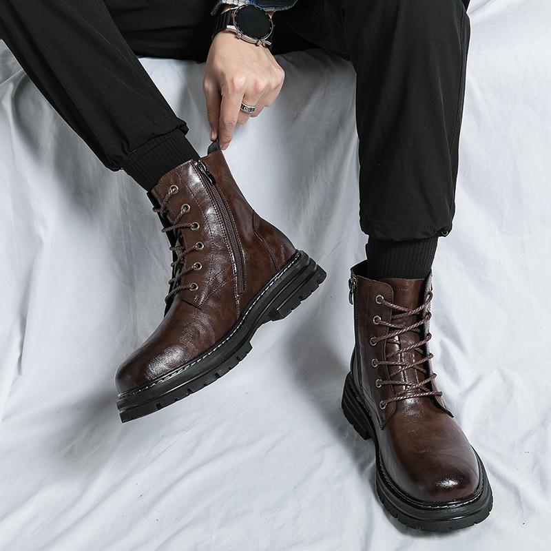 Genuine Leather Handmade Luxury Designer Brand Chelsea Dress Cowboy Man Shoes for Men Casual Business Boots Ankle Boots Footwear