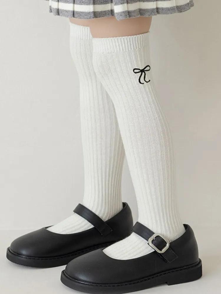 

Children s Over-the-knee Socks Double Needle Embroidery Calf JK Socks Cotton Spring Long Tube XL