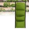 4 Pockets Vertical Wall Planter Felt Wall Mounted Grow Bag Indoor Gardening