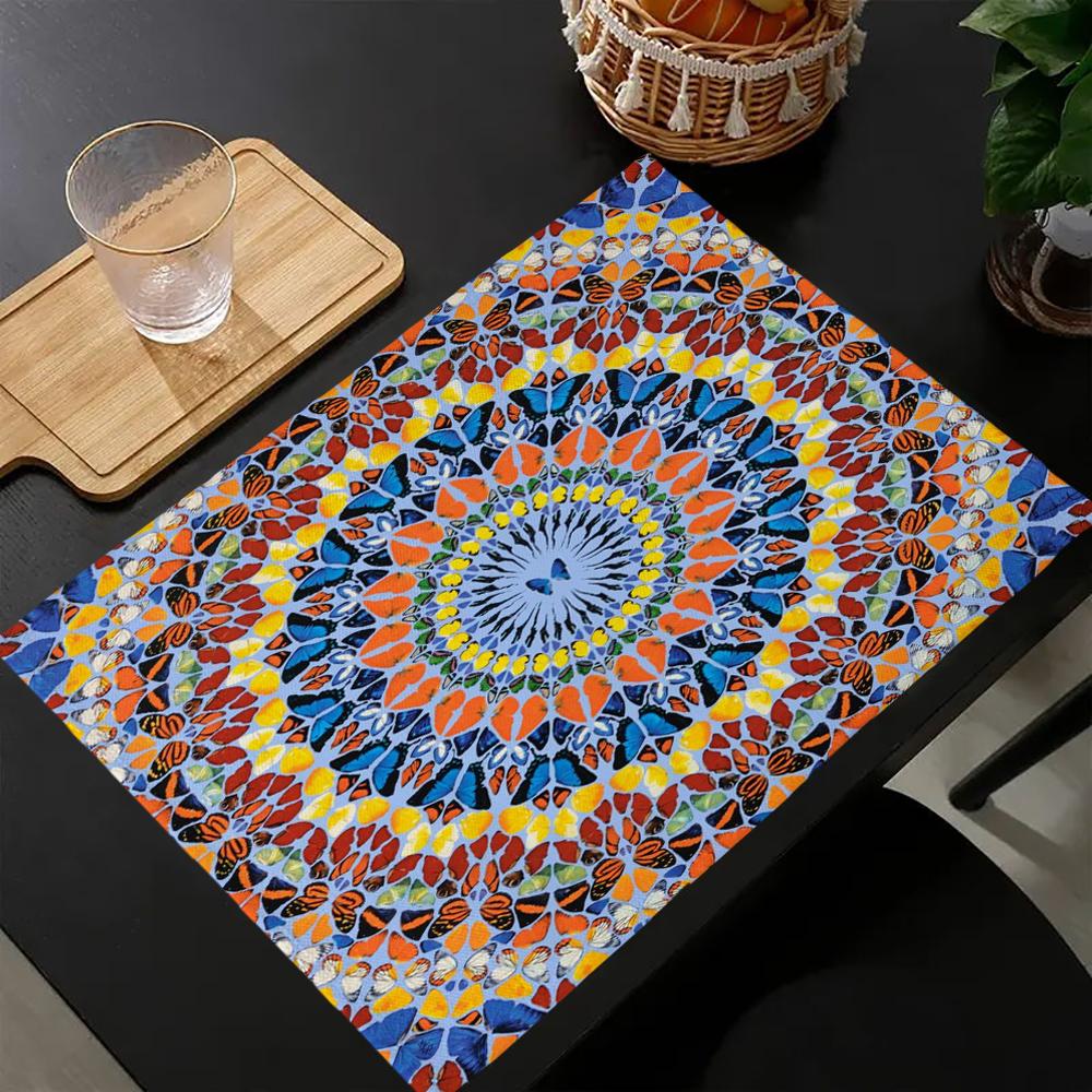 1PC mandala Placemat Heat Insulation Pad Kitchen Table Mat Fall Dining Table Decor Thanksgiving Decor