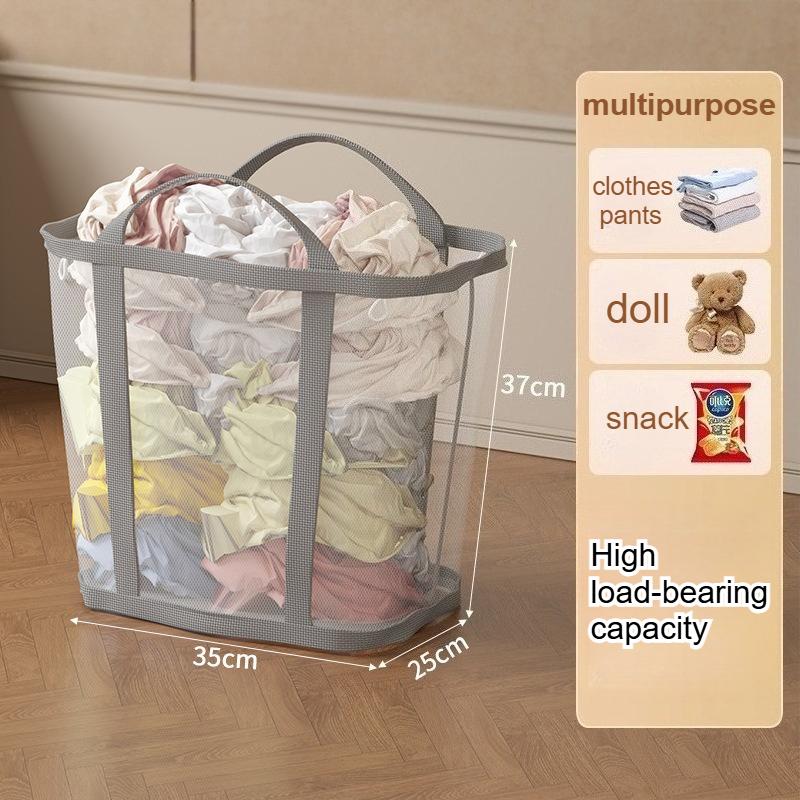1pc Capacity Foldable Mesh Laundry Basket with Sturdy Handle - Rectangular Storage Organizer Collapsible Hamper for Clothes 2100₽
