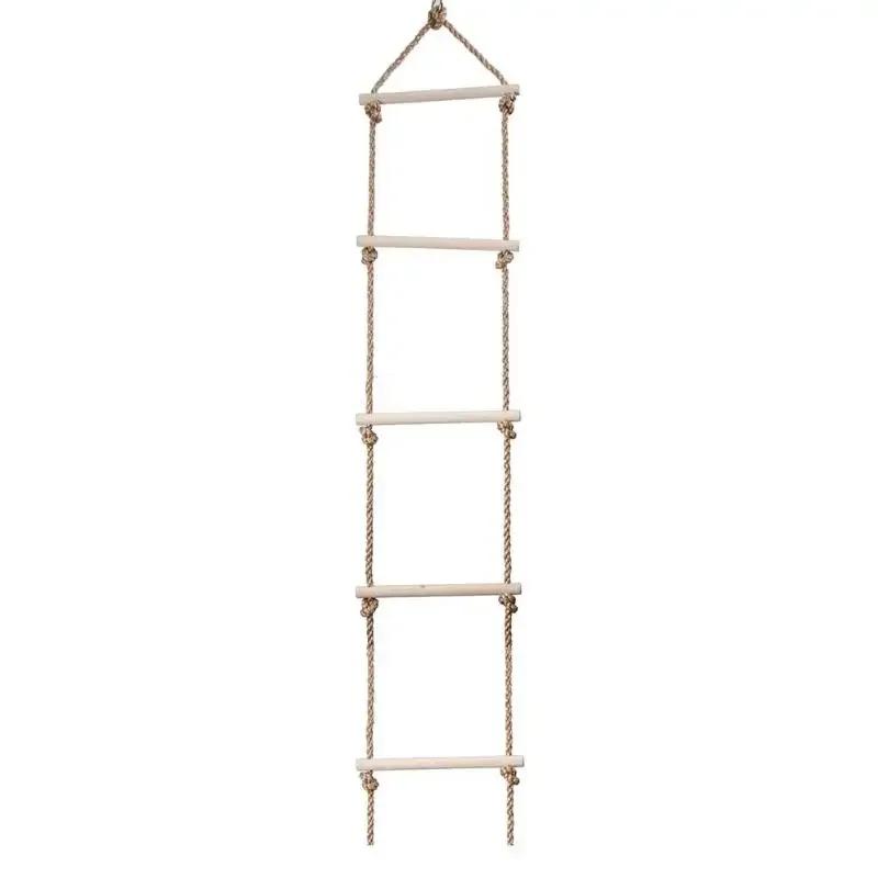 

Деревянная детская веревочная лестница для лазания Детские качели Игра для помещений и улицы Игрушка Развлечения для детской площадки на заднем дворе Фитнес-игры