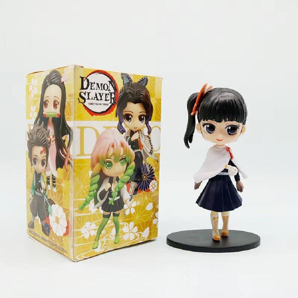 Demon Slayer Kimetsu No Yaiba Cute Kawaii Q Posket Figure Nezuko Tanjirou Zenitsu Shinobu Giyuu PVC Desktop Ornaments Model Toys