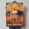 Reise nach New Orleans Gedruckte Poster Anpassbare Wandkunst Retro Vintage Metallblechschilder für Zuhause Zimmer Einrichtung Dekorationen Garten