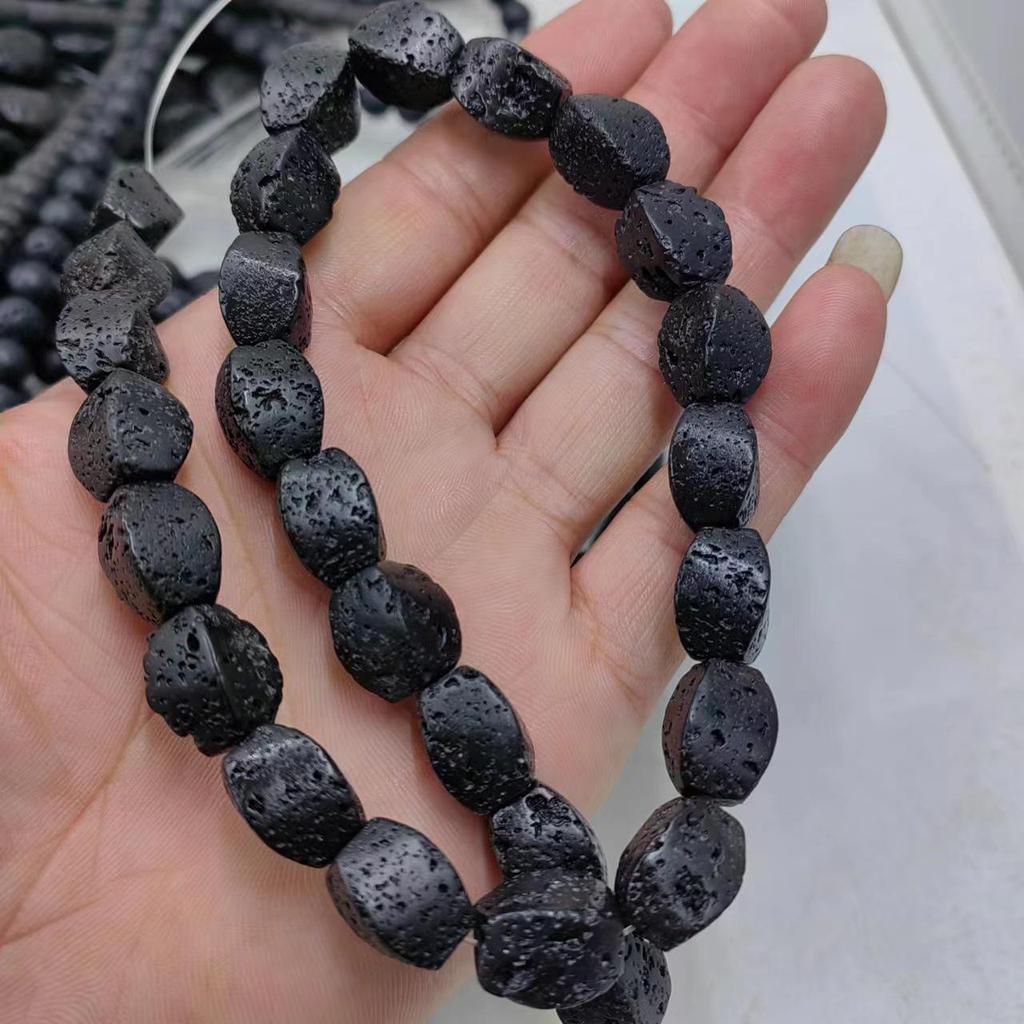 Volcanic Stone Bead Jewelry: Round, Square, Abacus, Rectangular Beads for DIY Bracelets & Necklaces.