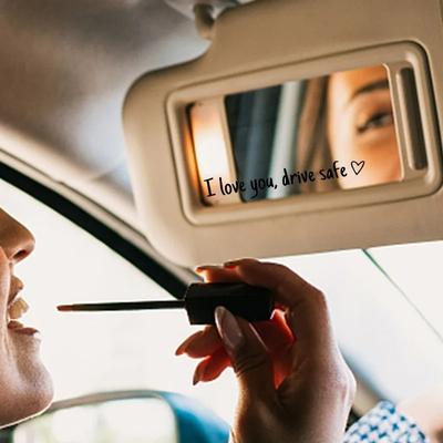 Drive Safe I Love You Adhesive Mirror Decal for Car Rearview Affectionate Reminder Auto Stying Interior Sticker Decoration