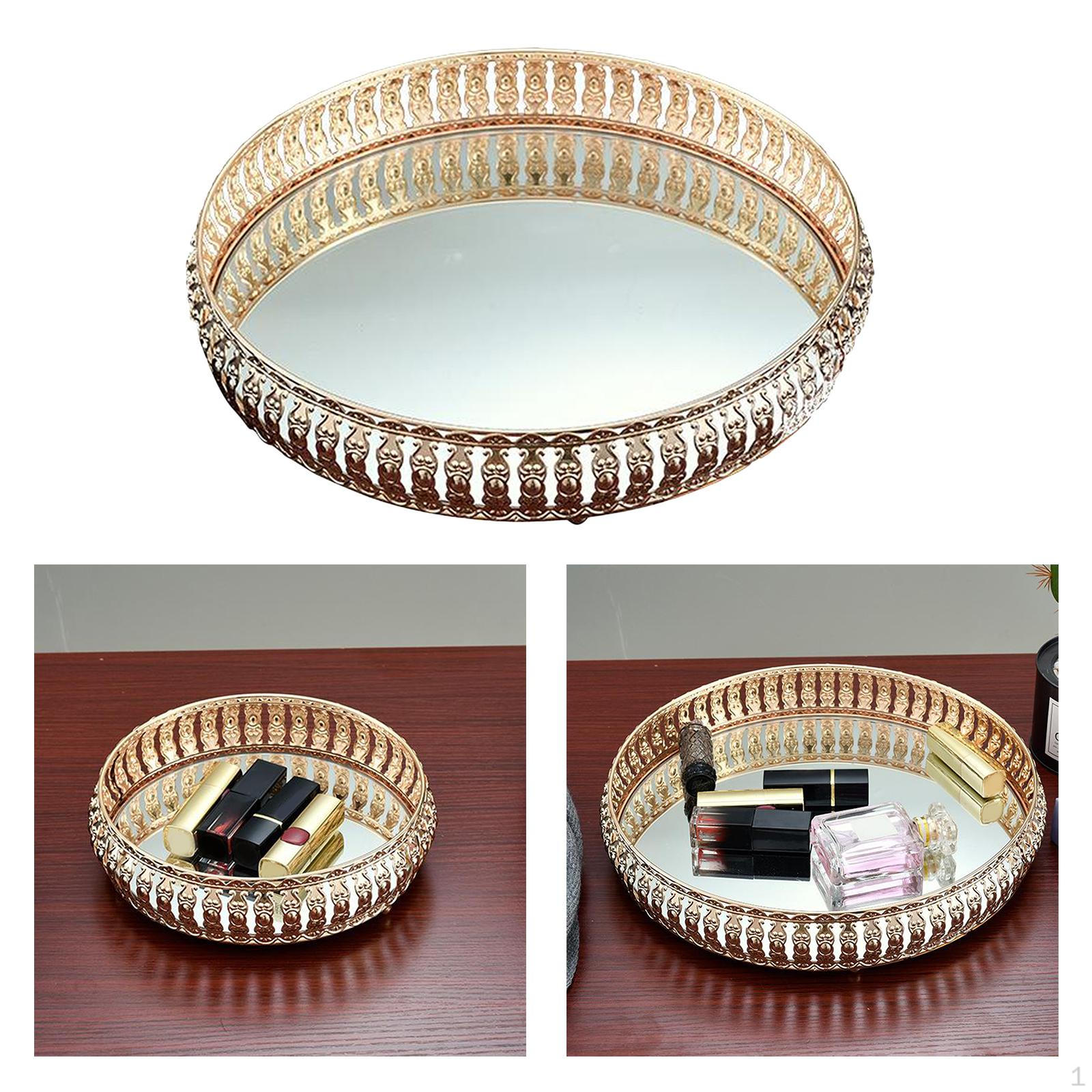 Кристальная Железная Круглая Косметическая Парфюмерная Поднос Декорации для Торта 26cm
