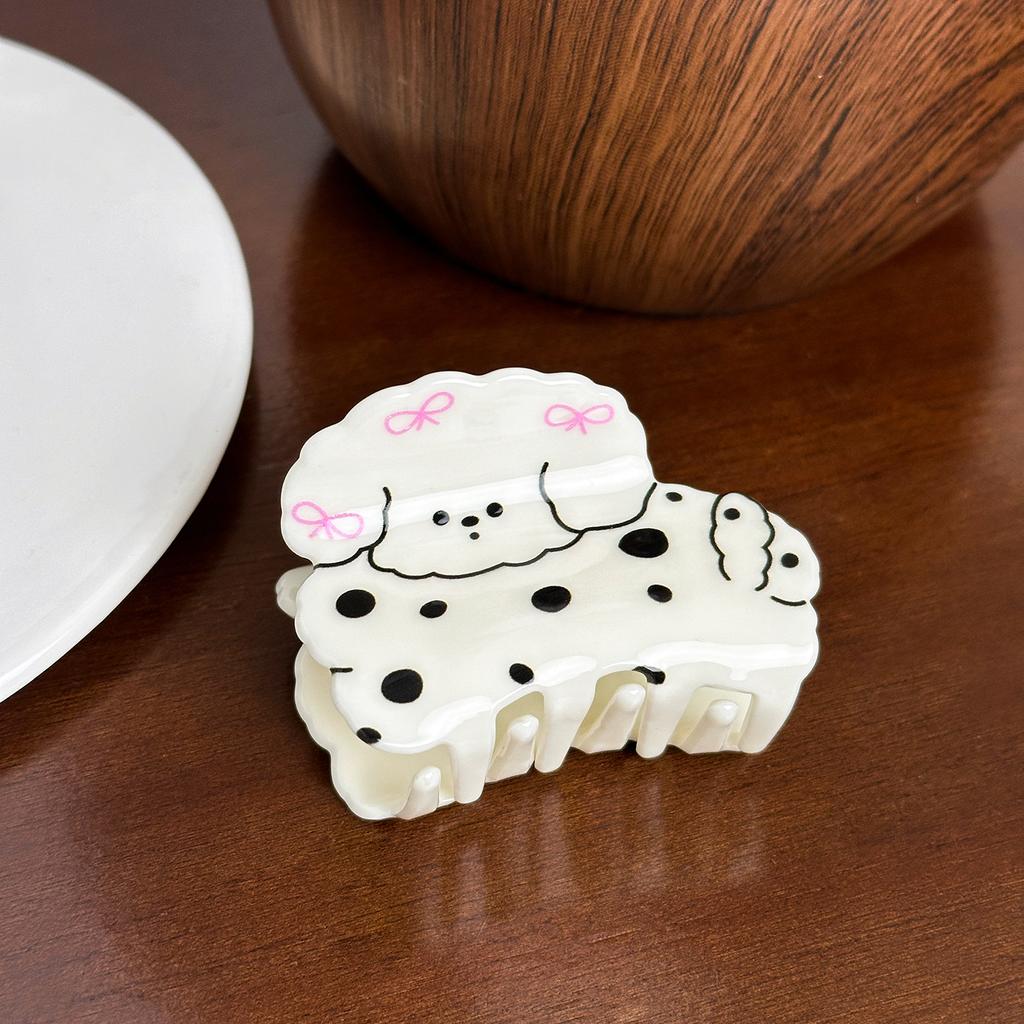 Cute Versatile Bear And Rabbit Acrylic Printed Cartoon Hair Clips For Girls