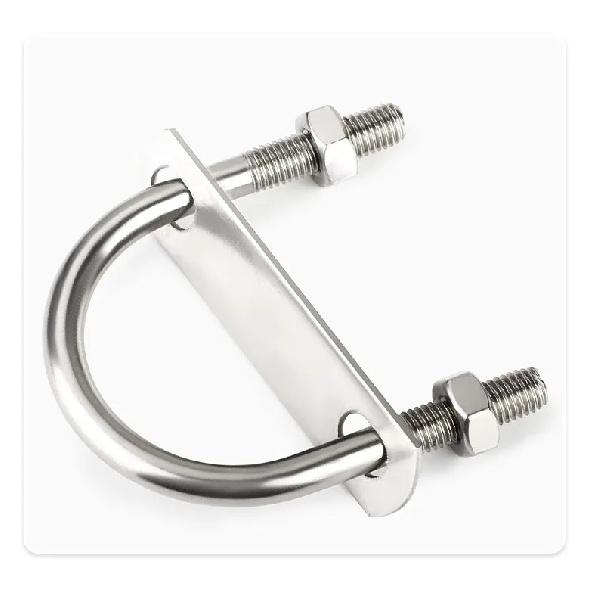 M6 M8 304 Stainless Steel U Type Bolts with Plate Nuts Round U Shape Pipe Clamp Clip U Type Tube Holder Fixed Buckle 2mm Plate