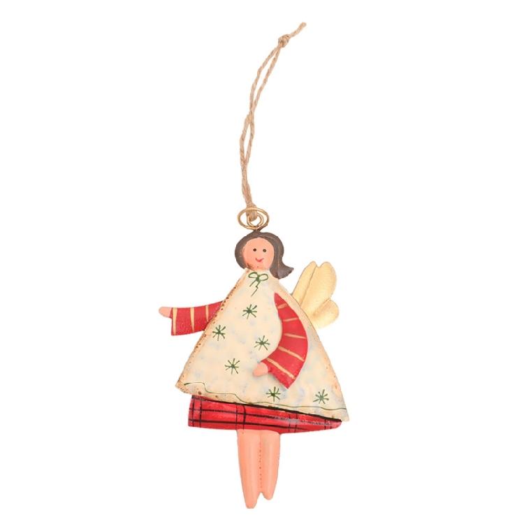 Girl Shaped Pendant Metal Christmas Tree Hangings Adornment Door Hanging Accessory Festival Home Decoration Supplies
