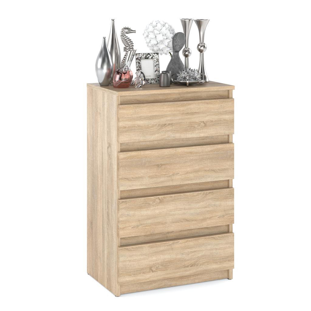 Sonoma Oak Chest of Drawers with 4 Drawers 60 CM TV Cabinet Living Room Bedroom Furniture
