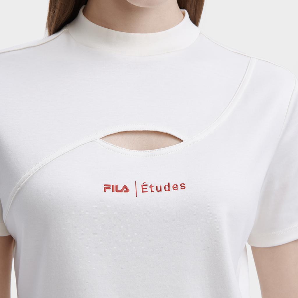 Fila X Études Letter Logo Print Crew Neck Short Sleeve T-Shirt Women T-Shirts White F11W326108F-IV