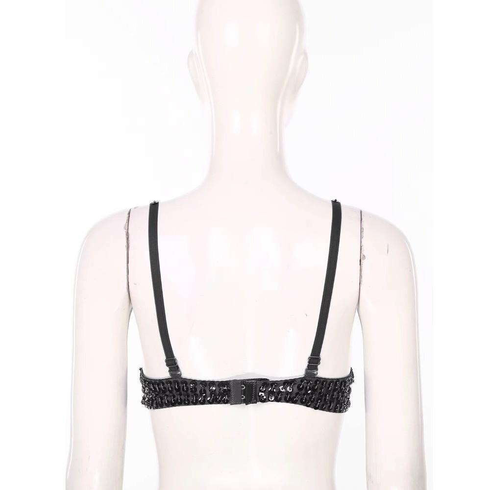 Adjustable Straps Belly Dance Tops Shiny Beaded Tassels Bra Sequins Bra Tops Stage Performance