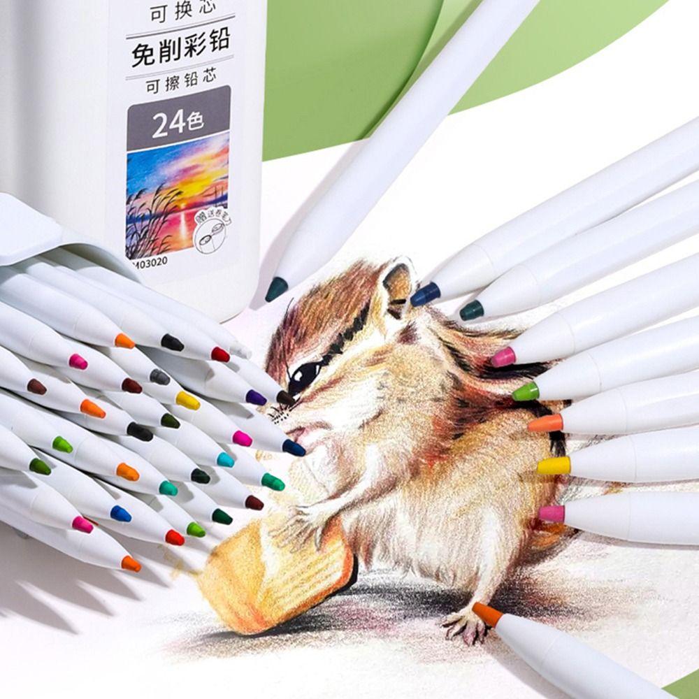 Replaceable Refill Mechanical Pencil 12/18/24/36 Colors Art Drawing Pencil  School Office