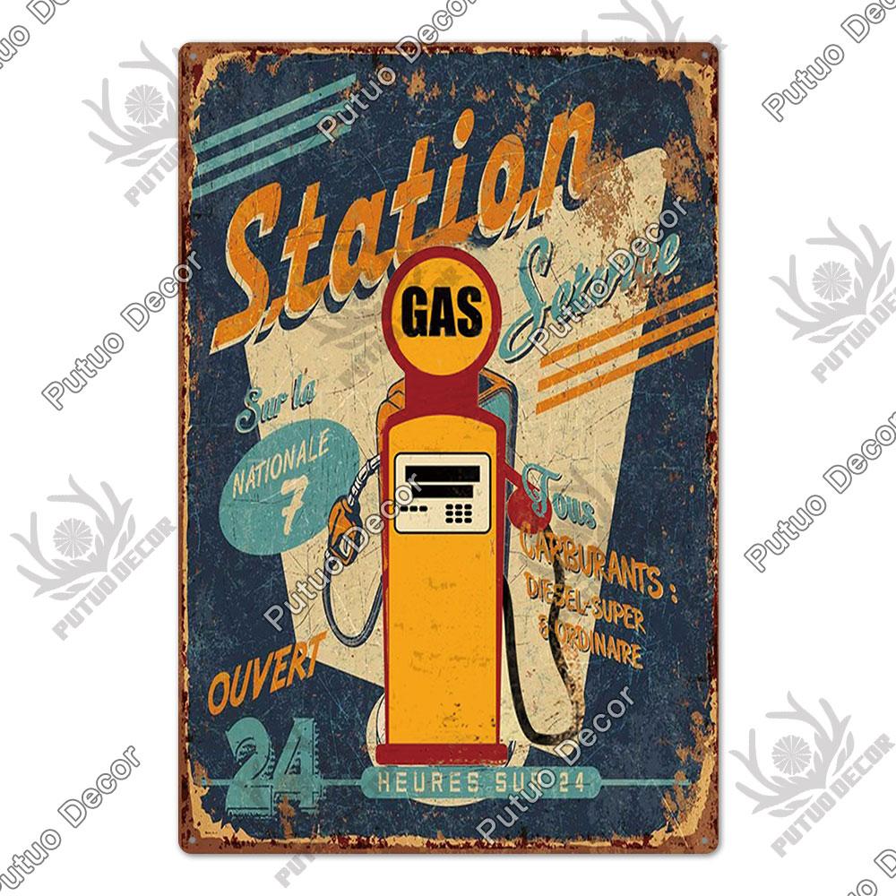 Decor Tire Shop Vintage Tin Sign Plaque Metal Iron Plate Wall Adornment for Garage Gas Station Car Sale Repair Poster