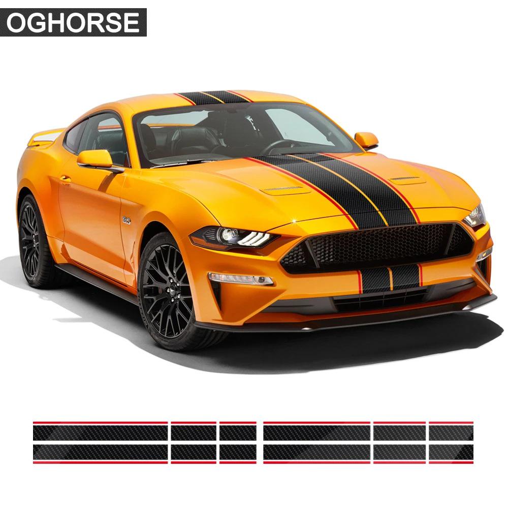 Autocolant decal pentru capotă cu dungi de curse Ford Mustang
