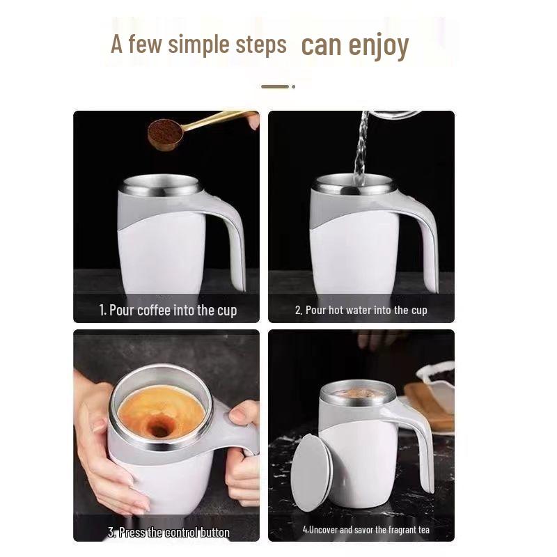 Automatic Magnetic Stirring Stainless Steel Insulated Coffee Mug