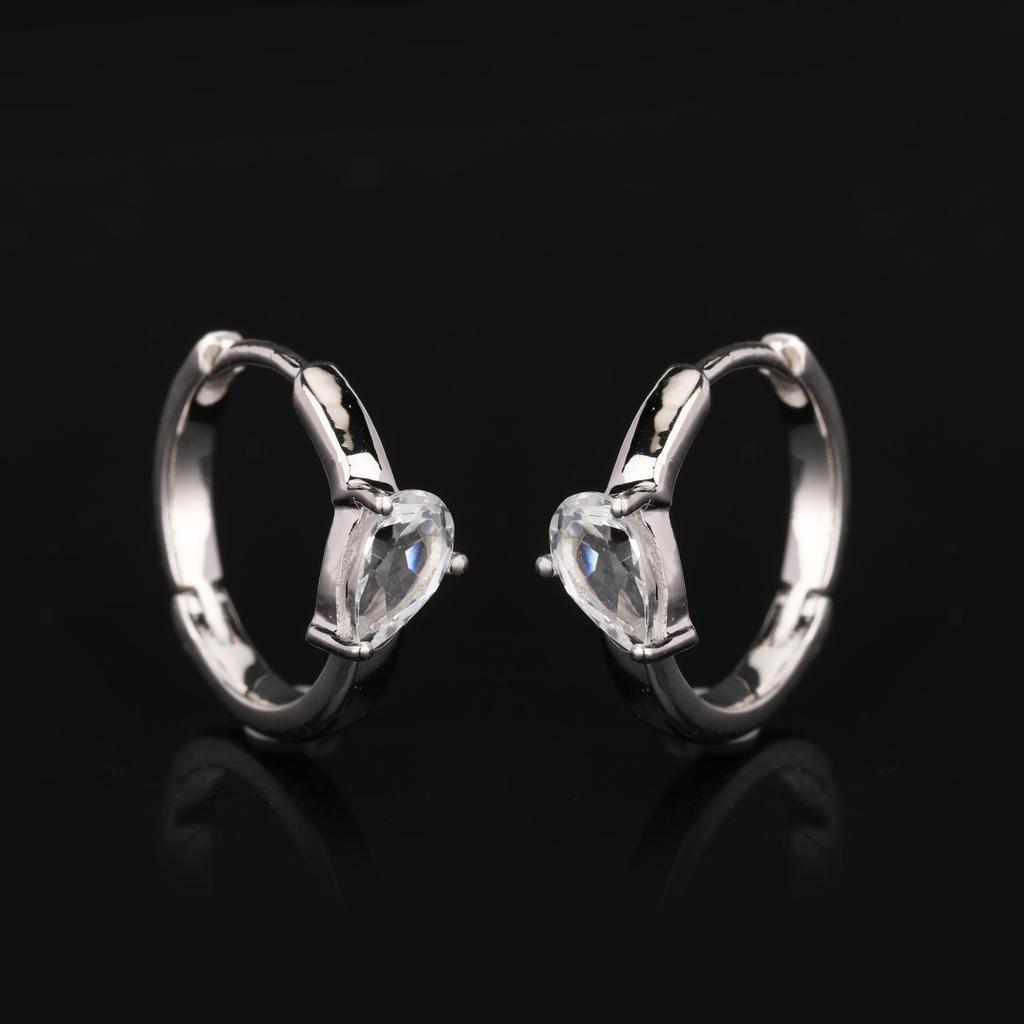 White Topaz Pear Earrings 925 Sterling Silver Rhodium Fine Jewelry Gift for Her