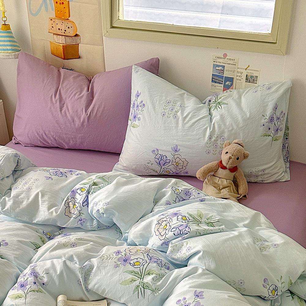 Cartoon Washed Cotton Pillowcases - Adult Spring Pair 48x74cm