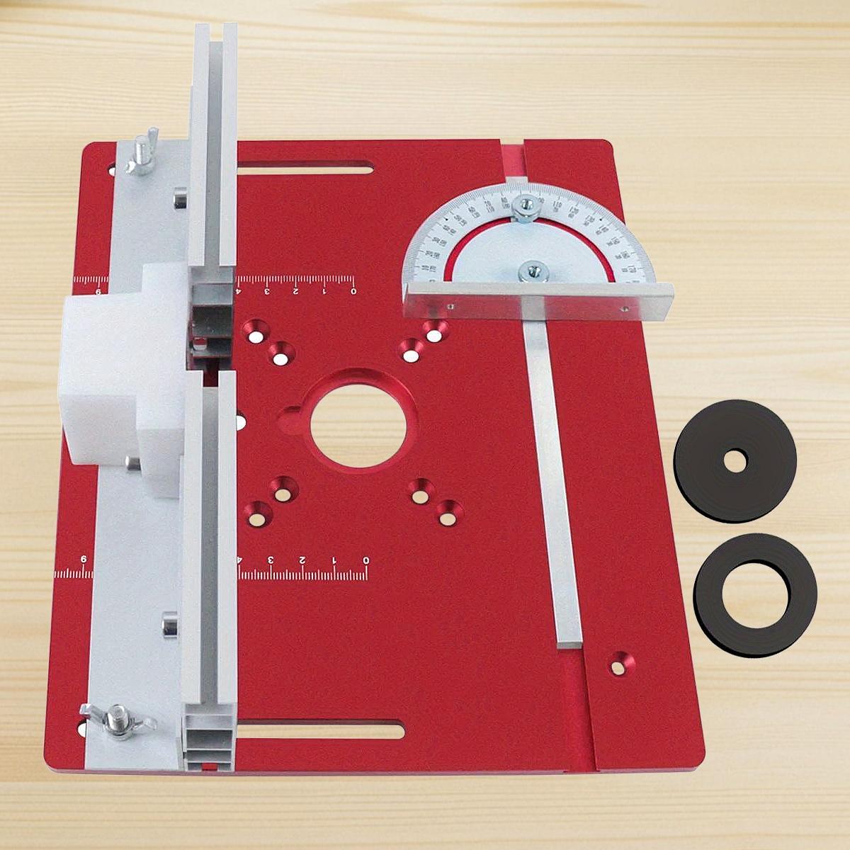 

Aluminium Router Table Insert Plate Set of 3, Woodworking Trimmer Electric Wood Milling Flip Plate for Carpenter Auxiliary Tools
