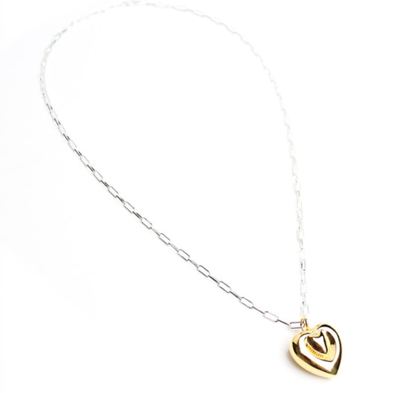 RACOHA Lavish heart silver necklace