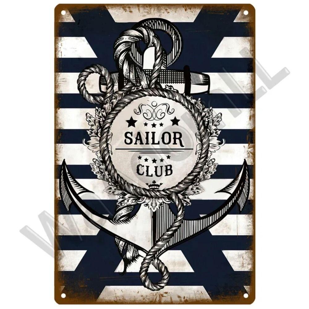 

Vintage Ocean Pirate Iron Sign Metal Tin Plate Poster Art for Home Bar Man Cave Garage Club Decor