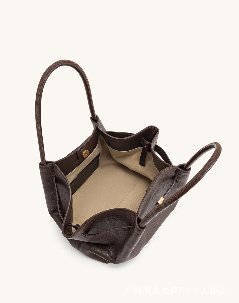 JWPEI 2025 Dumpling Handbag: Genuine Leather Tote & Crossbody Bag, Available In Large & Small Sizes for Women.