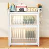 Double-layer Dustproof Kitchen Dish Bowl Drying Rack Counter Dishwasher Organizer Rack With Chopstick Cage Tableware Basket