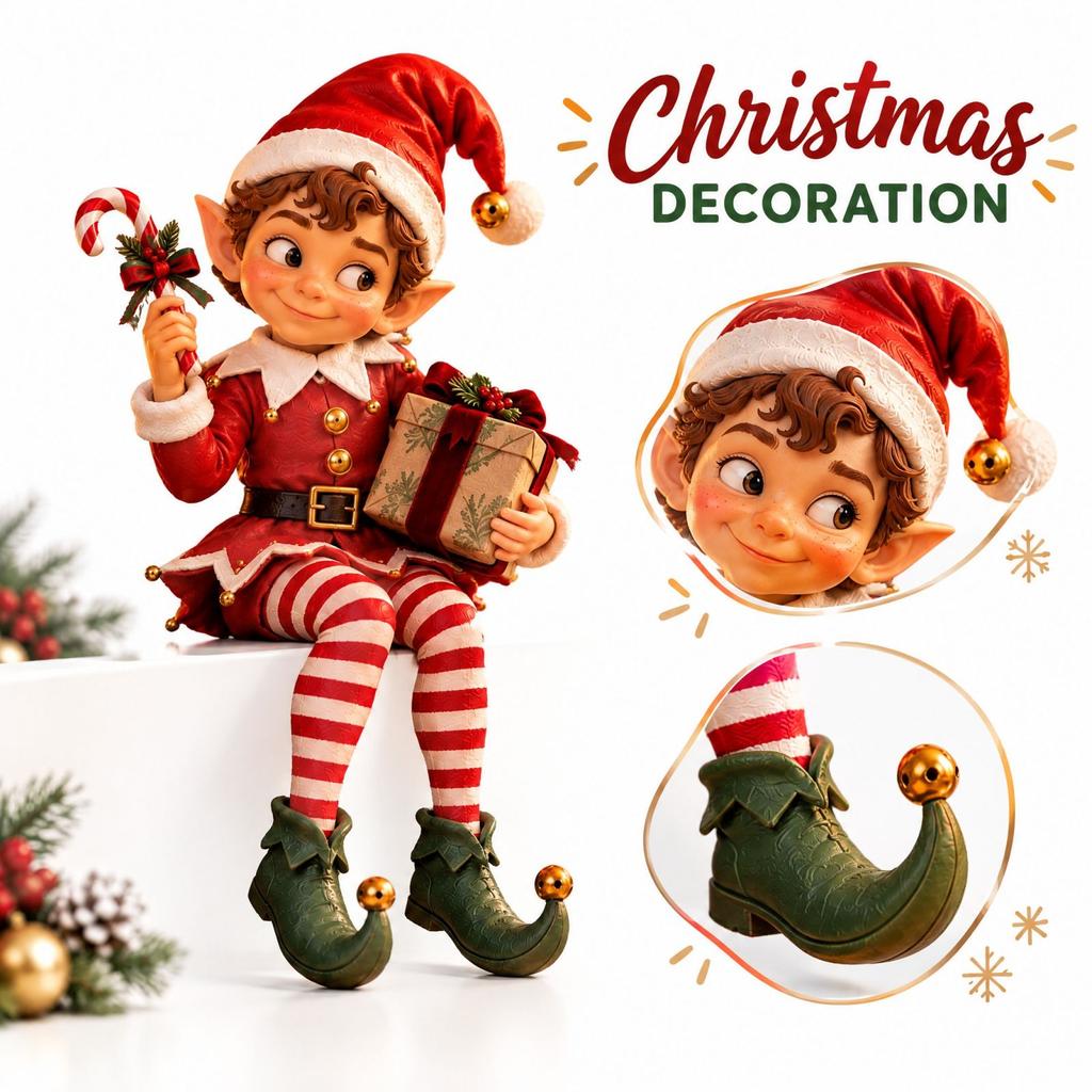 Christmas Traditional Figurine for Holiday Home Tabletop and Mantel Decoration