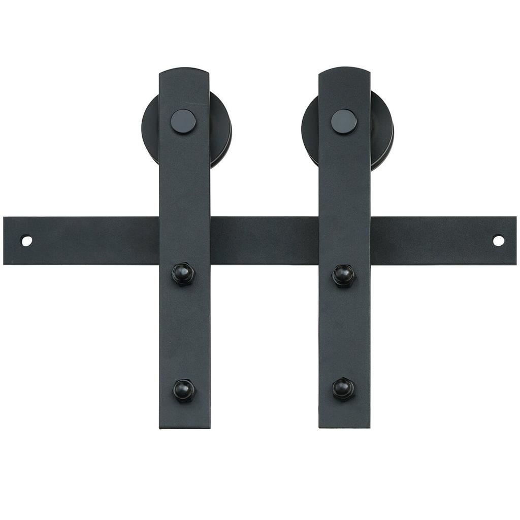 8FT Sliding Barn Door Hardware Kit, 330LBS Loading Heavy Duty Barn Door Track Kit for Single Door, Fit 3.7-4.3FT Wide and 1.3"-1.8" Thick Door Panel,