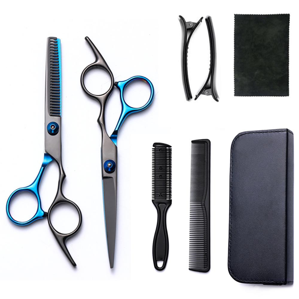 Hairdressing Scissors Set: Colored Straight-Tooth & Thinning Bangs Scissors for Professional Stylists