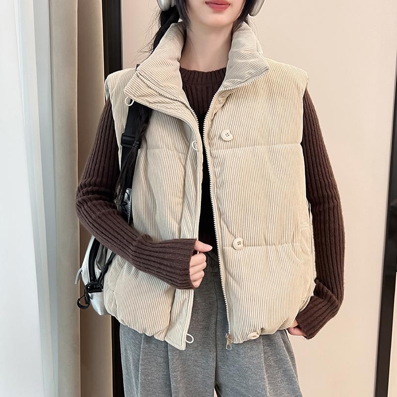 Corduroy Short Cotton Vest Women Wear In Autumn and Winter New Loose Vest Vest Jacket