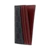 Gucci GG Monogram Black Canvas Card Holder, Burgundy Leather Trim Matte, Unisex Daily Travel Multiple Card Slots Wallet 795230-FADMR-1050