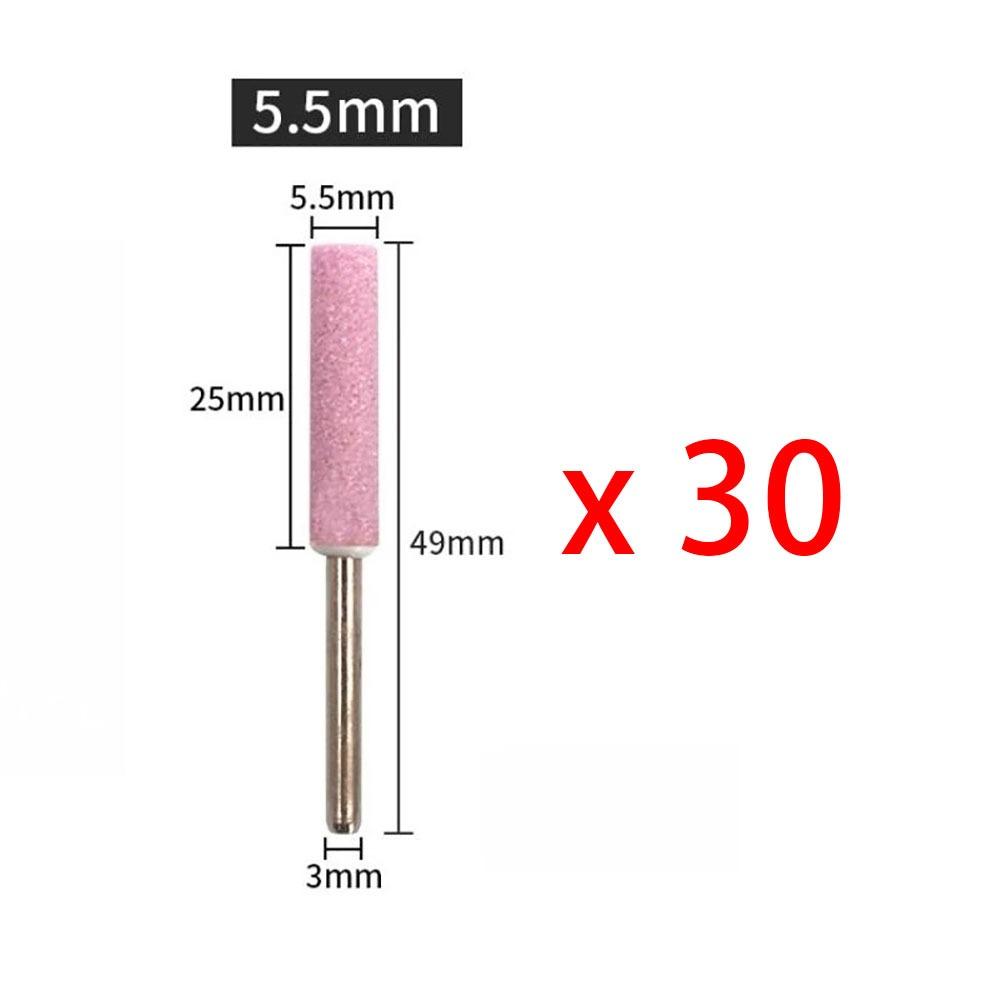 30Pcs Chainsaw Head Grinding Stone File Mounted Points 4/4.8/5.5/6mm Chainsaw Sharpener Stones Sharpening Carving Tools