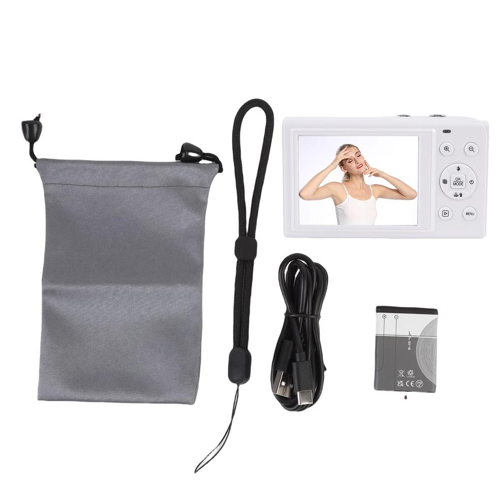 5K Dual Screen Digital Camera 18X Zoom 80MP WiFi Vlog Photography Camera AF Auto Focus with 32GB Memory Card