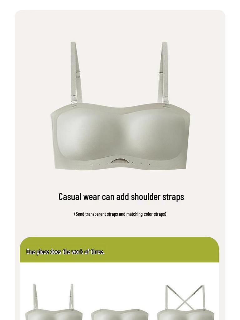 Naizhi Quality Seamless Strapless Bra - Thin, Non-Slip, Gathered, Wire-Free Invisible Design for Women