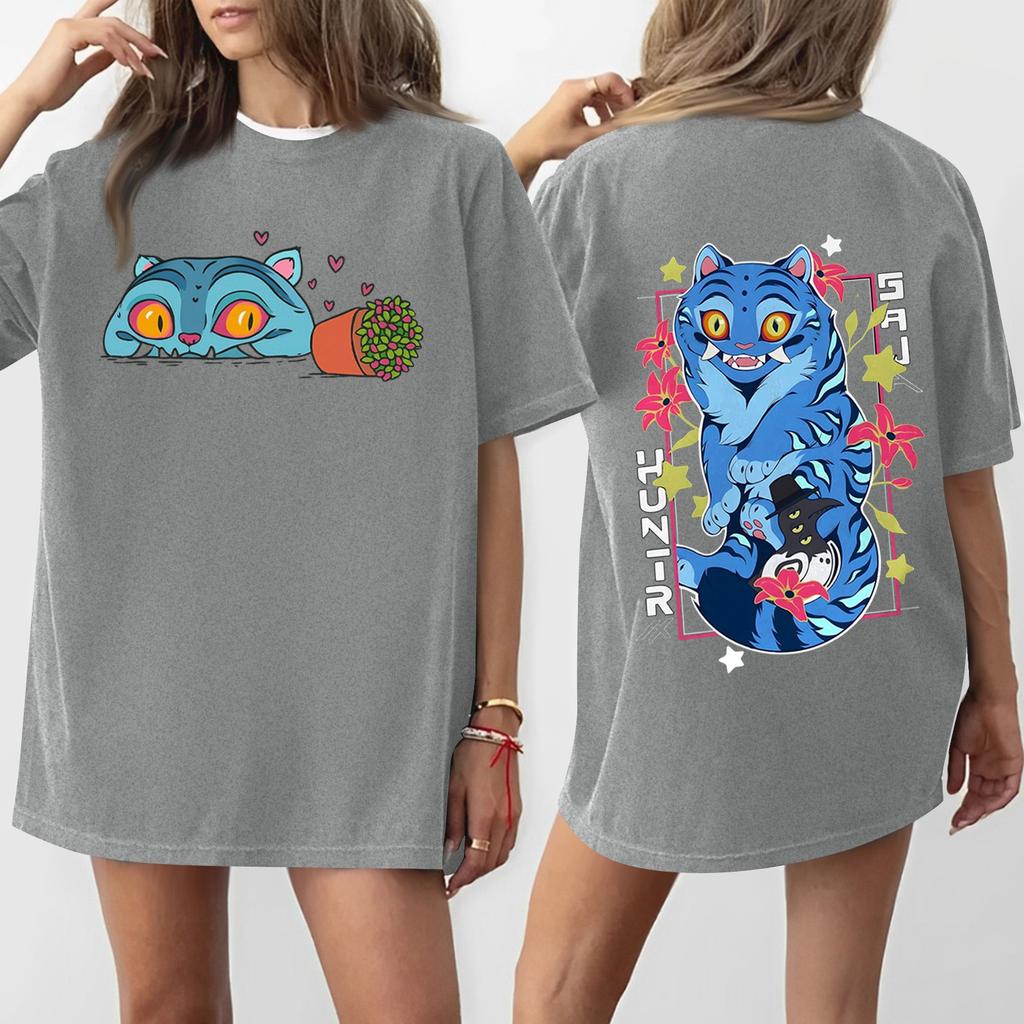 Women's Round Neck Printed Short-sleeved T-shirt Top