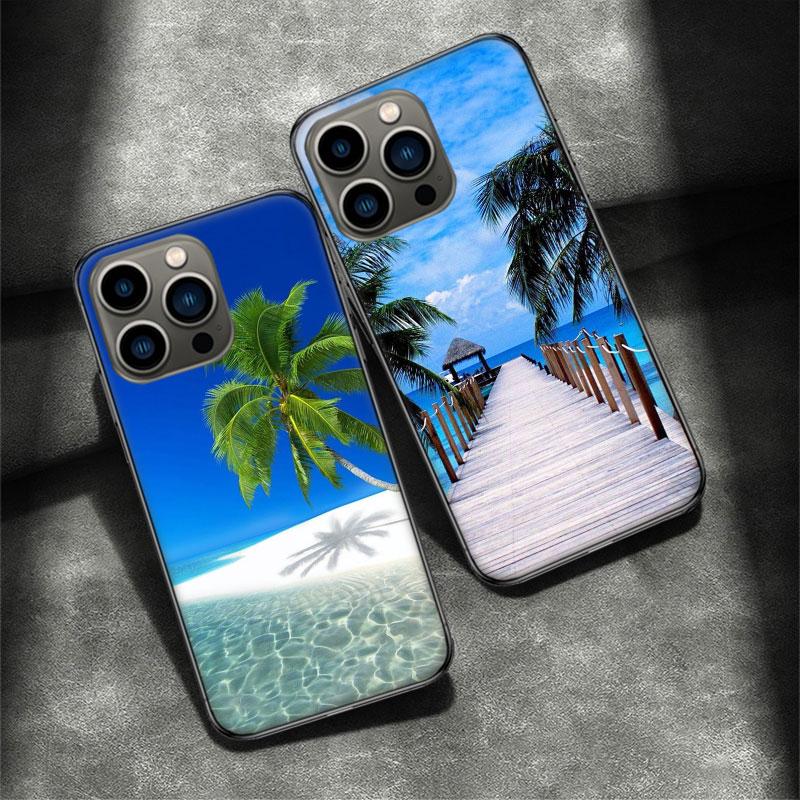 Sea Tropical Palm Trees Beach Phone Case For Apple Iphone 15 13 12 11 14 Pro Max Mini Cover SE 2020 X XS XR 8 7 6 6S Plus 5 5S S