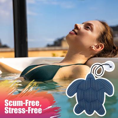 1/2Pcs Turtle Hot Tub Scum Absorber with Suction Cup Reusable Spa Hot