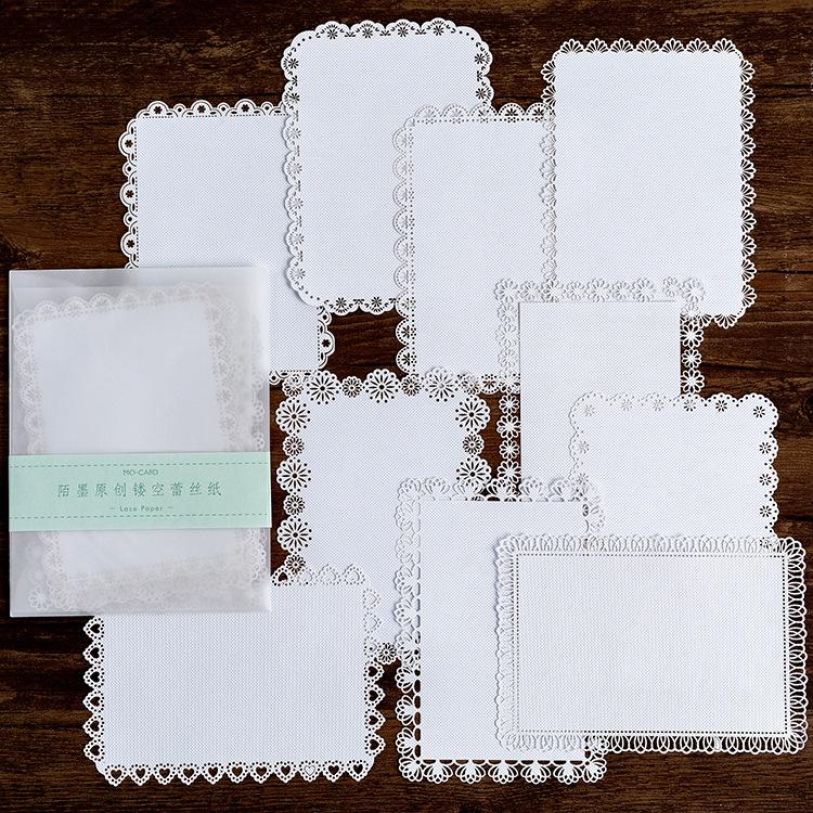 Hollow lace paper Alice tea party series Hand account diary DIY material base paper DIY Scrapbooking Sticker Label
