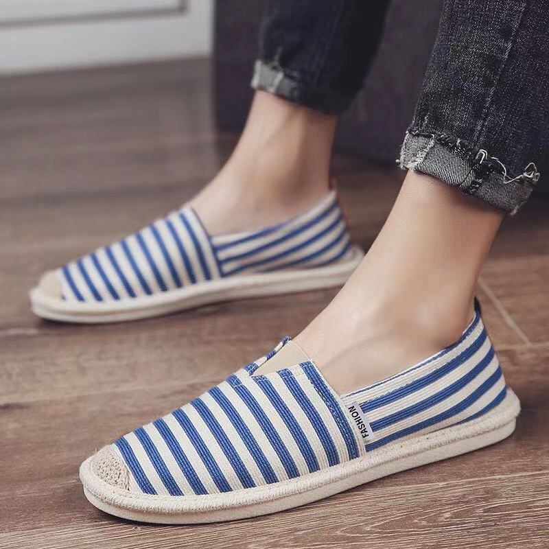 

Korean version of men s shoes summer old Beijing cloth shoes canvas versatile trend one pedal lazy fisherman breathable thin single shoes 44