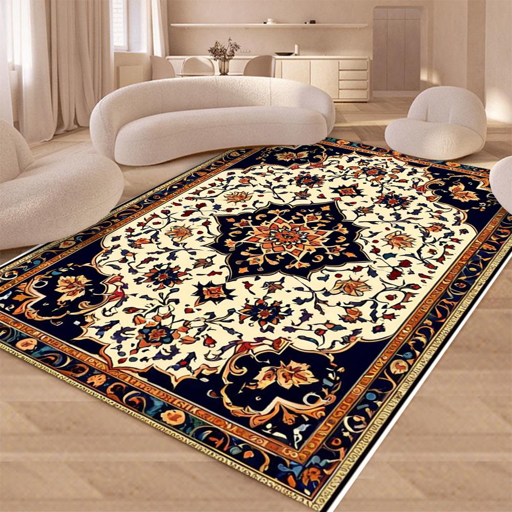 Home Persian Style Area Rug High Abstract Flower Art Carpets for Living Room Bedroom Anti-Slip Floor Mat Kitchen Tapetes De Sala