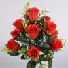 12 Heads Fake Flowers Simulated Artificial Plants Home Decor Rose Flowers Bouquet  Table